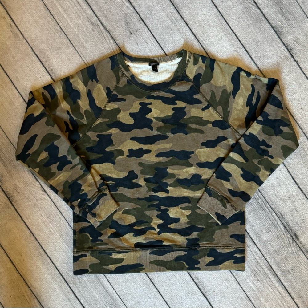 J. Crew Women’s Sweatshirt Top, Sz. S, Camo Print, EUC!!